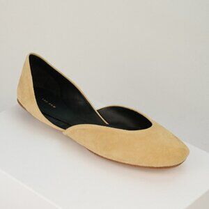 The Row Gemma Suede Ballet Flats, Light Beige, EU 38